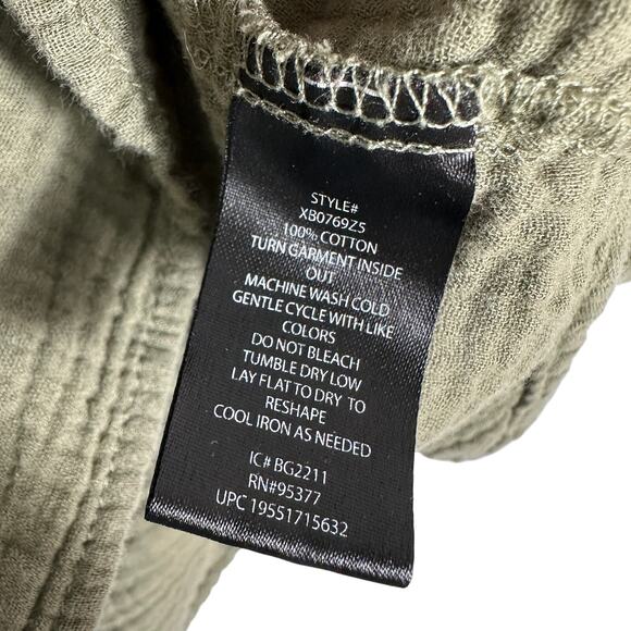 Social Standard by Sanctuary Olive Green Gauze Button Shirt Women’s XXL - Picture 11 of 11